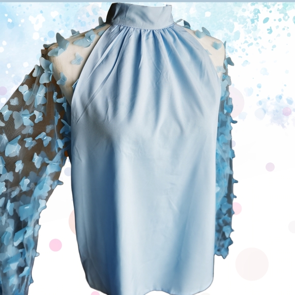 NWOT Butterfly flutter blouse - Picture 3 of 5